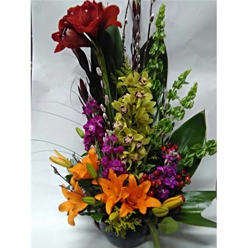Orchid_Amaryllis_and_Lilies_(small_orchid)_in_a_basket_$99.99_SKU_BA-1118